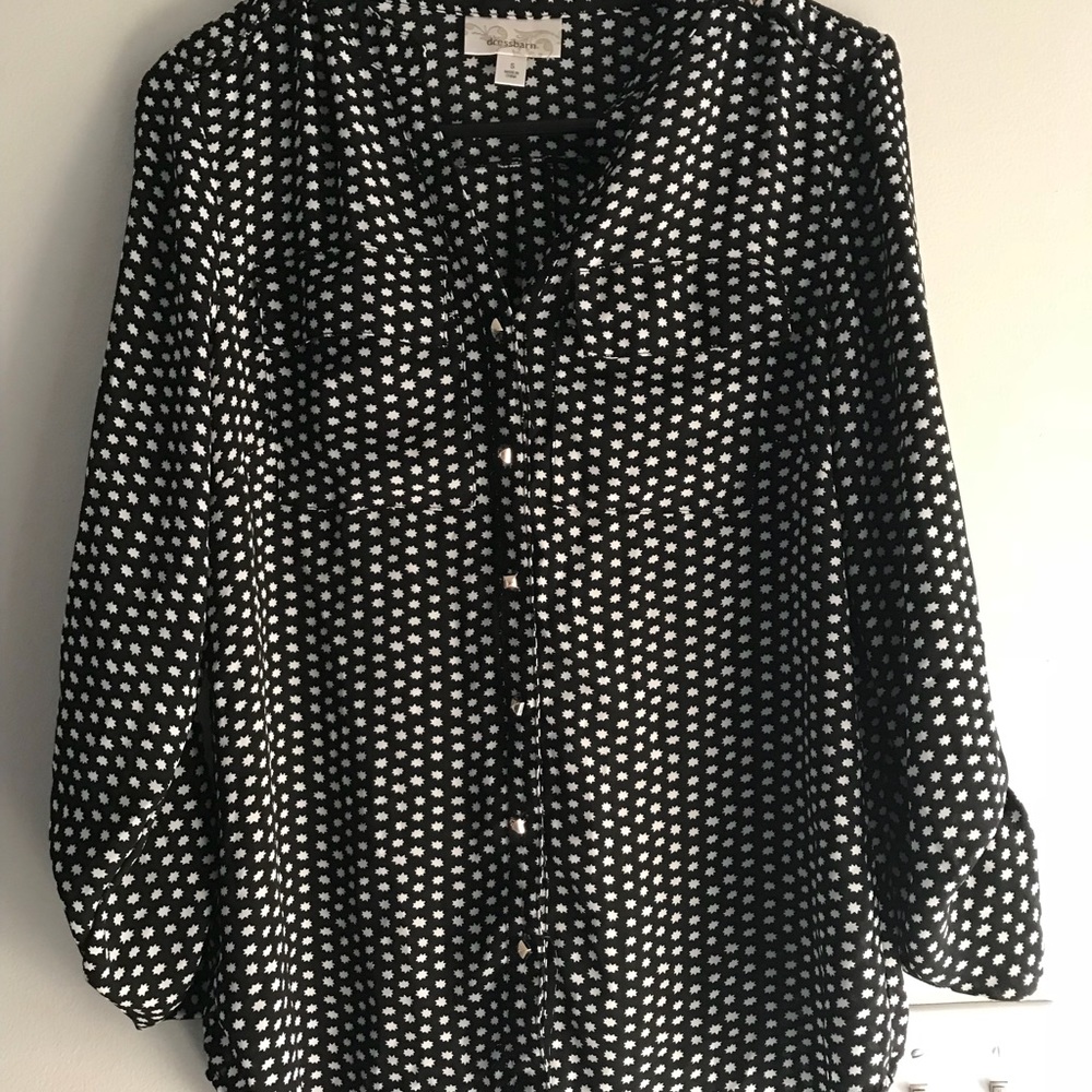 Black and white blouse